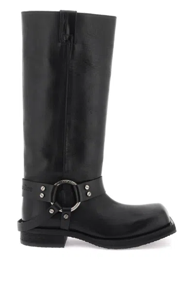 ACNE STUDIOS LEATHER BIKER BOOTS IN