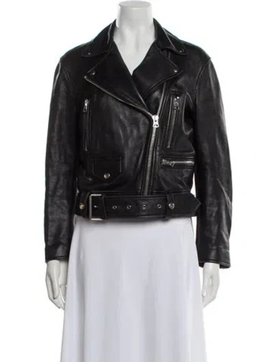 Pre-owned Acne Studios Leather Biker Jacket In Black