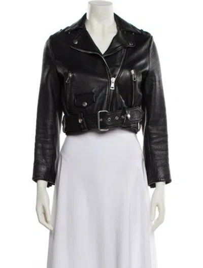 Pre-owned Acne Studios Leather Biker Jacket In Black