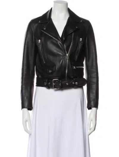 Pre-owned Acne Studios Leather Biker Jacket In Black