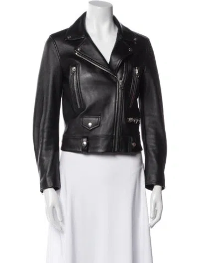 Pre-owned Acne Studios Leather Biker Jacket In Black