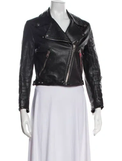 Pre-owned Acne Studios Leather Biker Jacket In Black