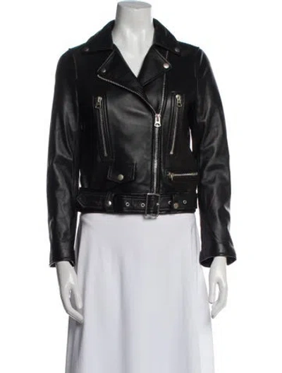 Pre-owned Acne Studios Leather Biker Jacket In Black
