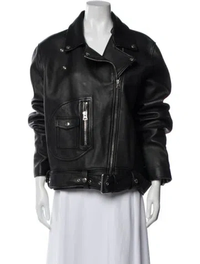 Pre-owned Acne Studios Leather Biker Jacket In Black