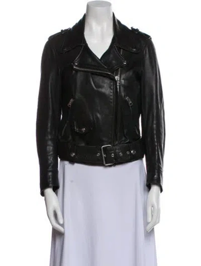 Pre-owned Acne Studios Leather Biker Jacket In Black