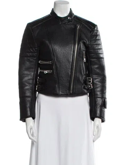 Pre-owned Acne Studios Leather Biker Jacket In Black