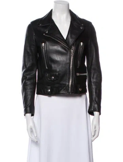 Pre-owned Acne Studios Leather Biker Jacket In Black