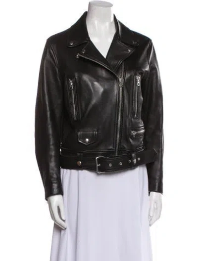 Pre-owned Acne Studios Leather Biker Jacket In Black