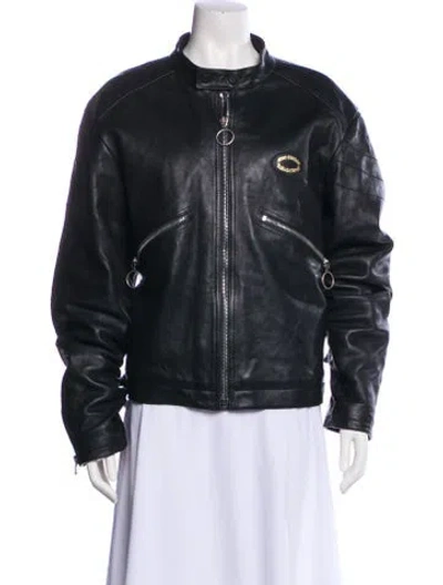 Pre-owned Acne Studios Leather Biker Jacket In Black
