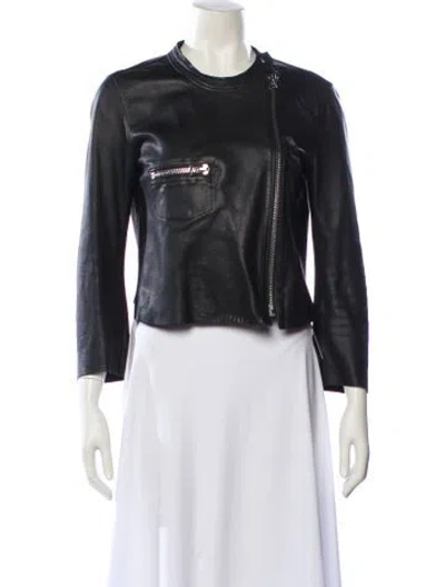 Pre-owned Acne Studios Leather Biker Jacket In Black