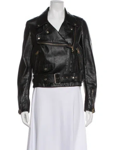Pre-owned Acne Studios Leather Biker Jacket In Black