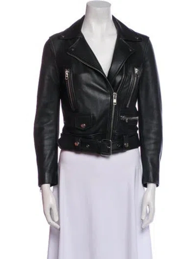 Pre-owned Acne Studios Leather Biker Jacket In Black
