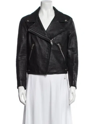 Pre-owned Acne Studios Leather Biker Jacket In Black