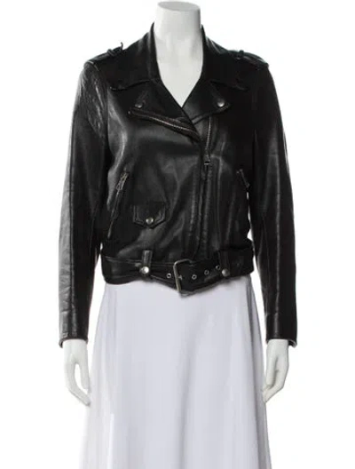 Pre-owned Acne Studios Leather Biker Jacket In Black