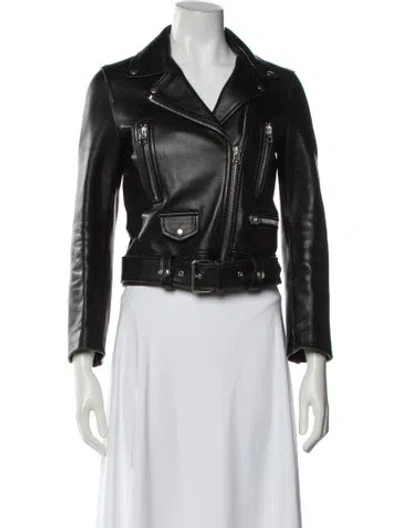 Pre-owned Acne Studios Leather Biker Jacket In Black