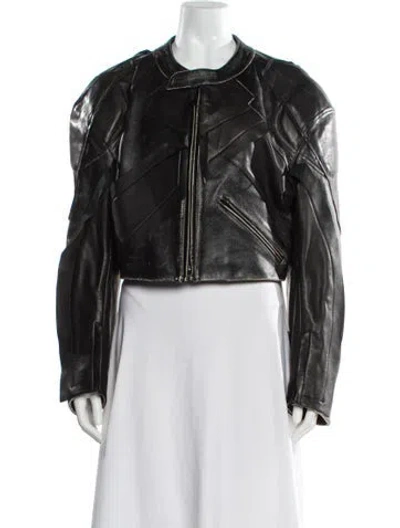 Pre-owned Acne Studios Leather Biker Jacket In Black