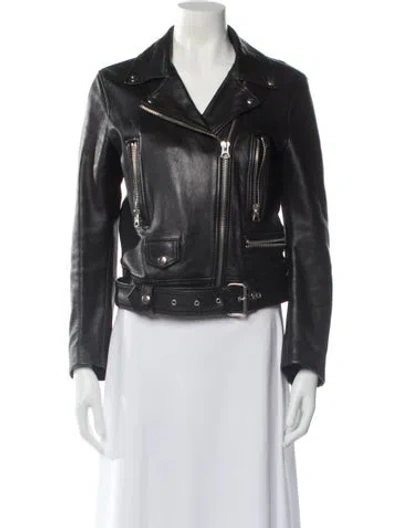 Pre-owned Acne Studios Leather Biker Jacket In Black