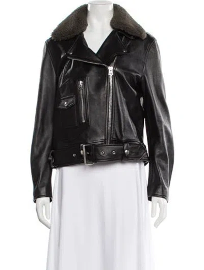 Pre-owned Acne Studios Leather Biker Jacket In Black