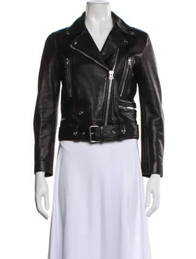 Pre-owned Acne Studios Leather Biker Jacket In Black