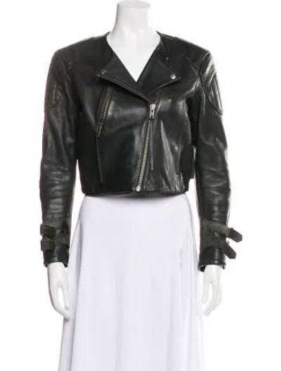 Pre-owned Acne Studios Leather Biker Jacket In Black