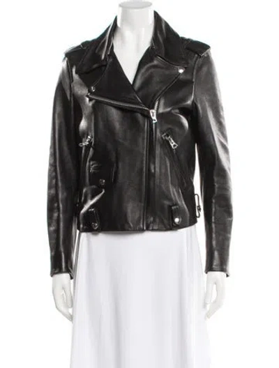 Pre-owned Acne Studios Leather Biker Jacket In Black