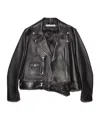 Acne Studios Leather Biker Jacket In Black