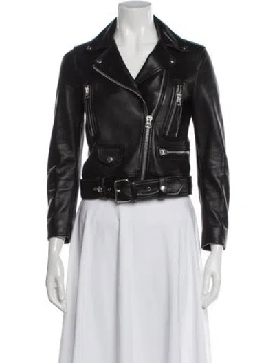 Pre-owned Acne Studios Leather Biker Jacket In Black