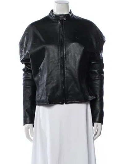 Pre-owned Acne Studios Leather Biker Jacket In Black
