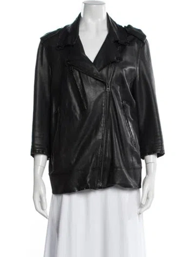 Pre-owned Acne Studios Leather Biker Jacket In Black