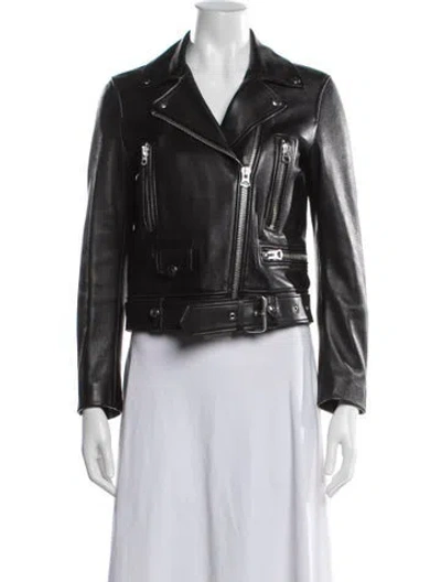 Pre-owned Acne Studios Leather Biker Jacket In Black