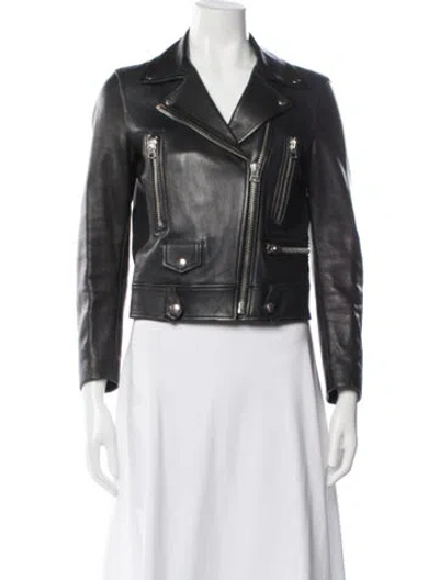 Pre-owned Acne Studios Leather Biker Jacket In Black