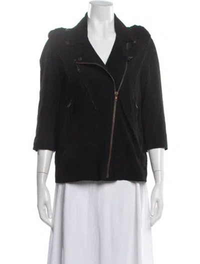 Pre-owned Acne Studios Leather Biker Jacket In Black