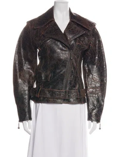 Pre-owned Acne Studios Leather Biker Jacket In Black
