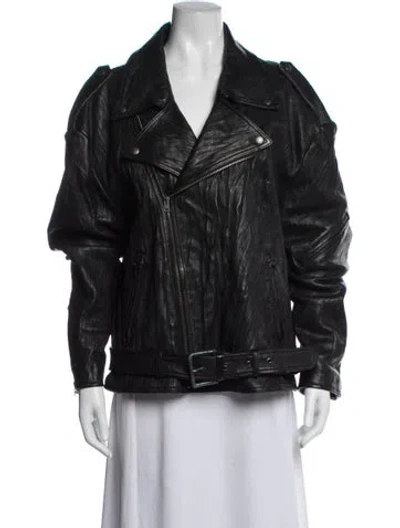 Pre-owned Acne Studios Leather Biker Jacket In Black