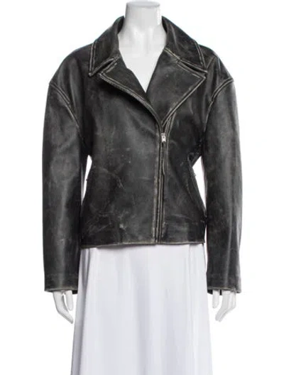 Pre-owned Acne Studios Leather Biker Jacket In Black