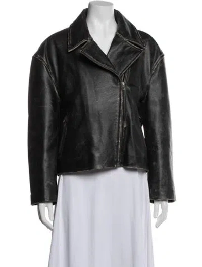 Pre-owned Acne Studios Leather Biker Jacket In Black