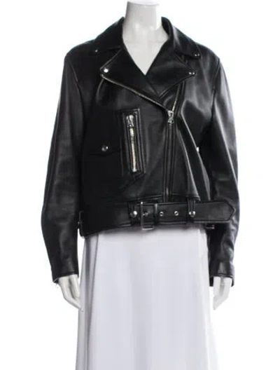 Pre-owned Acne Studios Leather Biker Jacket In Black