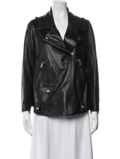 Pre-owned Acne Studios Leather Biker Jacket In Black