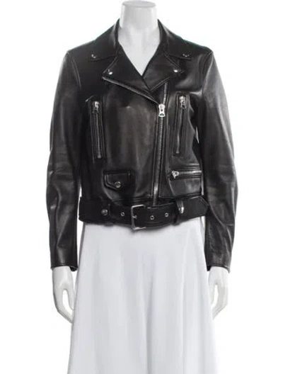 Pre-owned Acne Studios Leather Biker Jacket In Black