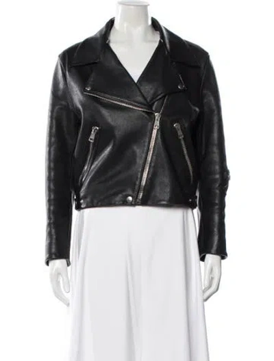 Pre-owned Acne Studios Leather Biker Jacket In Black