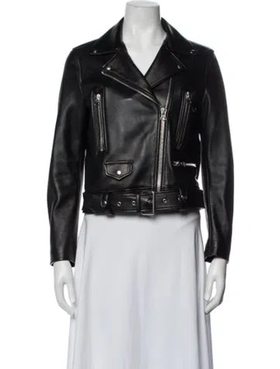 Pre-owned Acne Studios Leather Biker Jacket In Black