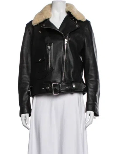 Pre-owned Acne Studios Leather Biker Jacket In Black