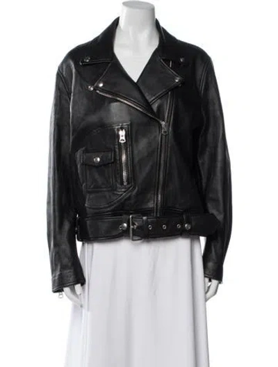 Pre-owned Acne Studios Leather Biker Jacket In Black