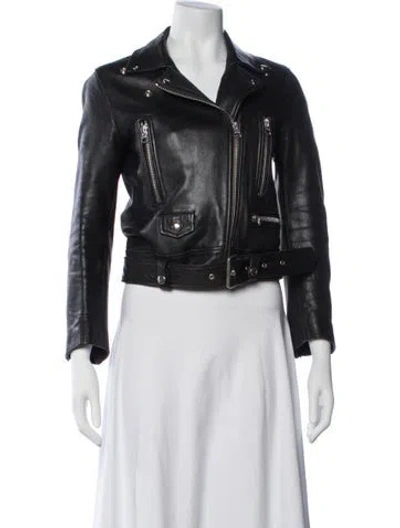 Pre-owned Acne Studios Leather Biker Jacket In Black