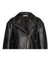 Acne Studios Leather Biker Jacket Black In Black