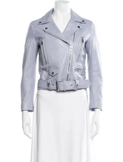Pre-owned Acne Studios Leather Biker Jacket In Blue