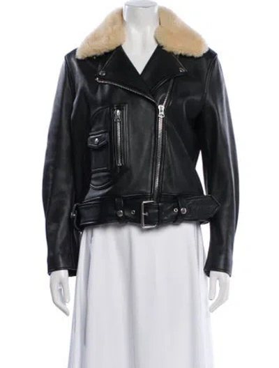 Pre-owned Acne Studios Leather Biker Jacket In Brown