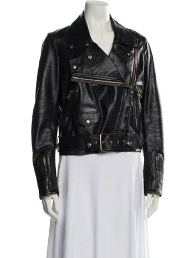Pre-owned Acne Studios Leather Biker Jacket In Multi