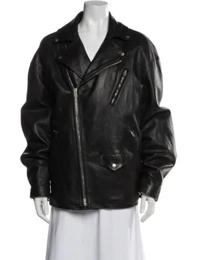 Pre-owned Acne Studios Leather Biker Jacket In Multi
