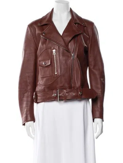 Pre-owned Acne Studios Leather Biker Jacket In Red